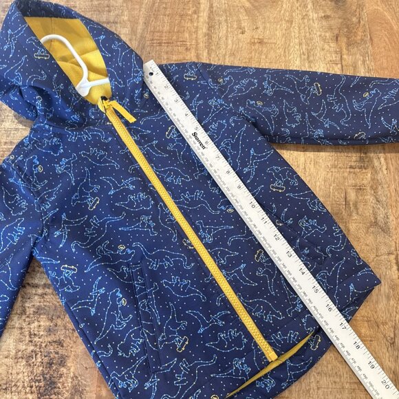 Cat & Jack 4t Dinosaur Jacket With Hood Blue Raincoat Stars Lined Coat Fall - Picture 5 of 10